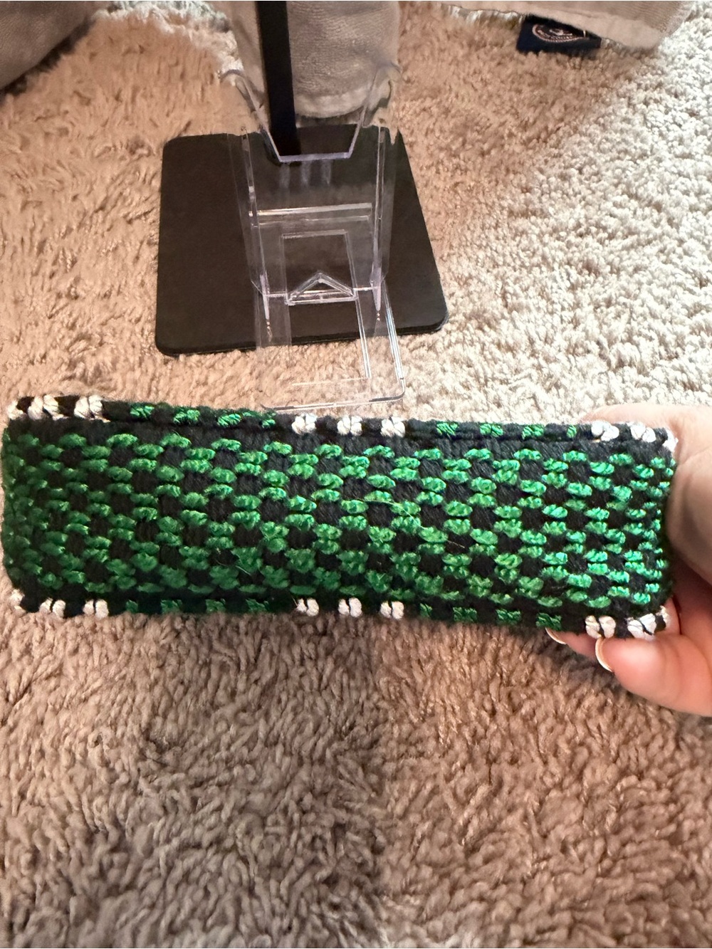 Furla Green, Black & White Woven Mini Bag - Picture 3 of 8